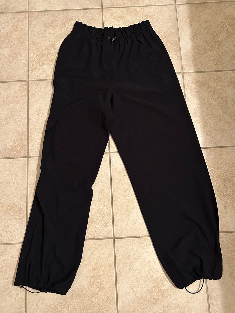 SPANX Black Elastic Drawstring Joggers